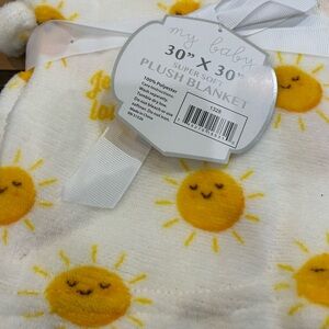 Throw Baby White Yellow Sunshine Blanket Plush